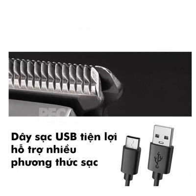 Tông đơ chấn viền cao cấp Kemei KM-1948 lưỡi sắc bén màn hình LCD hiển thị sạc USB tiện lợi dùng khắc tóc, cạo đầu, cạo viền, tattoo fade tóc