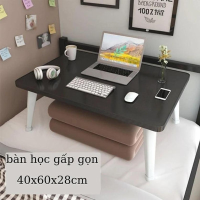 Bàn học gấp gọn ngồi bệt, bàn chân nhựa cứng 40x60cm mặt gỗ MDF loại đẹp ( giao màu ngẫu nhiên )