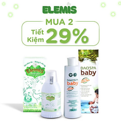 [COMBO 2 MÓN] Nước Tắm Thảo Dược Elemis 200ml và Daospa Baby 300ml - Ngăn Ngừa Rôm Sẩy
