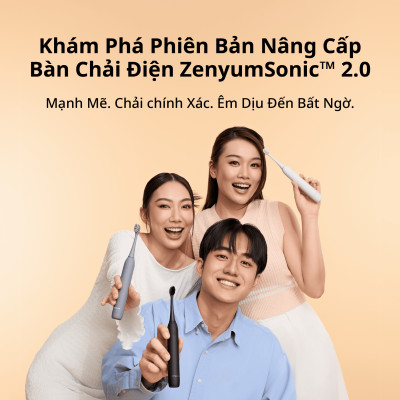 Bộ Bàn Chải Điện Zenyum Sonic MỚI 2.0 + 3 Đầu Thay Thế Công nghệ Singapore - Màu Tím