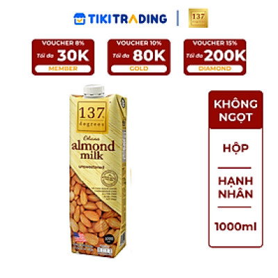 Sữa hạt Hạnh nhân Không đường 137 DEGREES 1000ml