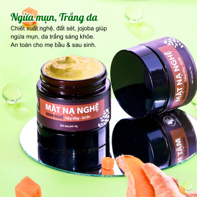 Bộ trắng da, sạch mụn nám toàn diện Wonmom (Sữa rửa mặt+Kem nghệ tươi+Serum mụn+Mặt nạ nghệ)