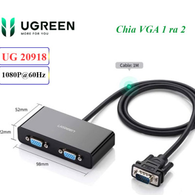 Bộ chia VGA 1 ra 2 Ugreen 20918 - Hàng chính hãng
