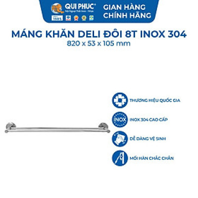 [Chính hãng Qui Phúc] Giá treo khăn đôi nhà tắm inox 304, 6 tấc đến 1m