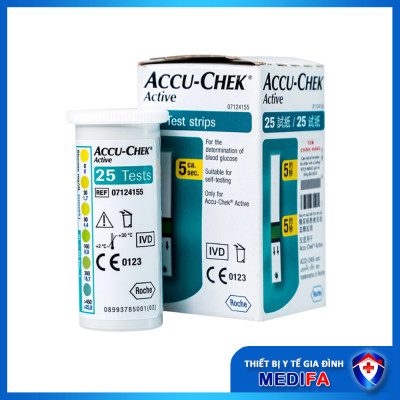 Hộp 25/50 Que Thử Đường Huyết Accu-Chek Active, Nhập Khẩu Chính Hãng Roche