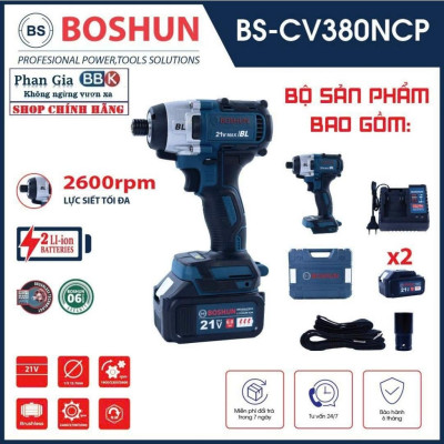[chính hãƞg] Máy chuyên vít Boshun BS-CV380NCP , Không chổi than, Pin 10 cell, Sản phẩm bảo hành chính hãƞg.