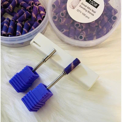Lõi Lắp Đầu Mài Nhám Mini Cao Cấp Làm Nail, Thép Sáng Bóng, Lắp Vừa Chuẩn Lõi Đầu Tím Timi 120,240, Mài Êm Không Tuột, Dễ Tháo Lắp Làm Nail Phương Miu