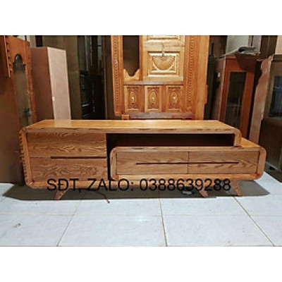 Kệ tivi gỗ sồi kéo rút giá thật