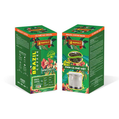 Cà Phê Arabica BRAZIL - Hương Vị Đẳng Cấp, Chua nhẹ Hương Nhiệt Đới - Rang Nguyên Hạt Dùng Pha Máy/Phin 250g/túi