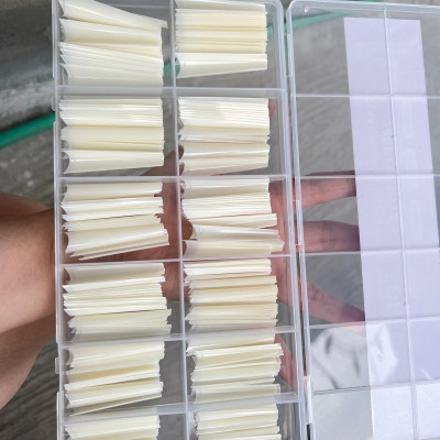Móng Típ Nối Móng Giả Siêu Dài, 500pcs, Nhựa ABS An Toàn, 2 Màu Trong Và Đục Tự Nhiên, Phom Nhọn Và Thang Làm Nail