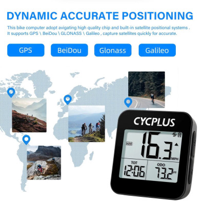 Đồng Hồ Tốc Độ Xe Đạp Cycplus G1 GPS Speedometer LCD 2.0" FSTN Auto Backlight IPX6 Chống Nước Chống Trầy Xước