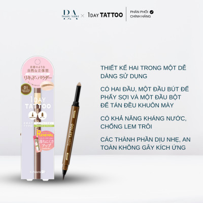 Bút vẽ lông mày 2 đầu chống nước K-PALETTE Lasting 2Way Eyebrow Liquid WP (4 Màu)