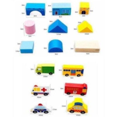 Bộ Xếp Hình Bằng Gỗ Mô Hình Thành Phố Tương Lai Cho Bé