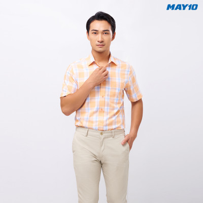 Áo sơ mi nam cộc tay May 10 dáng suông mã 010121127 MÀU AK149