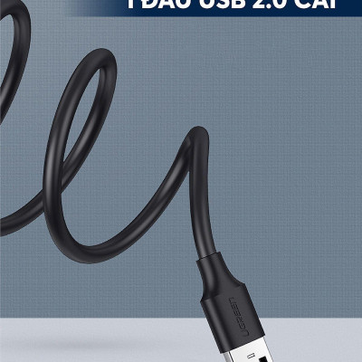 Ugreen UG10315US103TK 1.5M màu Đen Cáp tín hiệu nối dài USB 2.0 lõi thuần đồng - HÀNG CHÍNH HÃNG