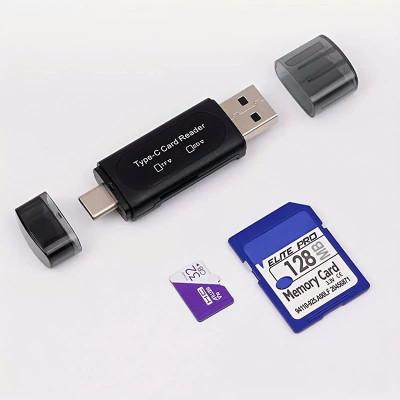 Đầu đọc thẻ nhớ TYPE C + USB sang TF + SD - Hàng Nhập Khẩu