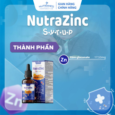 Siro NutraZinc hỗ trợ bổ sung kẽm giúp bé ăn ngon và tăng sức đề kháng (30ml) - Nutramed