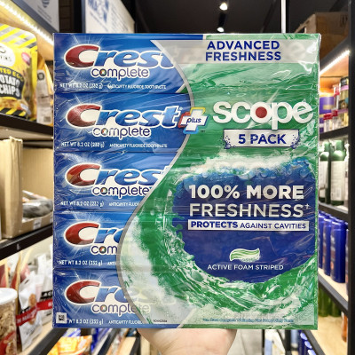 SET KEM ĐÁNH RĂNG CREST COMPLETE MULTI BENEFIT EXTRA  HƯƠNG TƯƠI MÁT 232Gx5