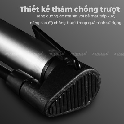 Bơm Xe Đạp Mini Dạng Đứng Áp Suất Cao 120psi B-2729 Thân nhôm gắn sườn xe tương thích Van Xe Phổ Thông và Van Nhọn (có kèm pad gắn) - Mai Lee