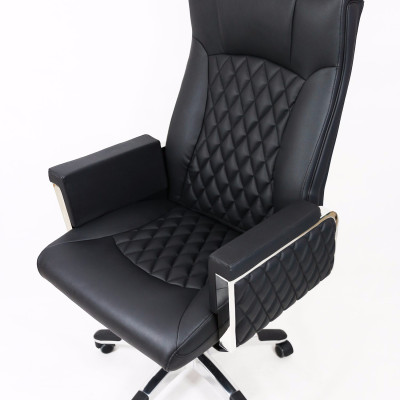 Ghế Da màu đen giám đốc cao cấp Ghế da quản lý cấp cao lưng cao nhập khẩu CM4187-P High - grade reclining director