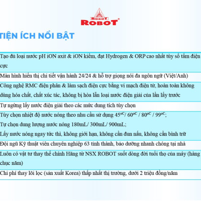 Máy Lọc Nước Điện Giải Ion Kiềm ROBOT IonSmart 38 Nóng Thông Minh - Hàng Chính Hãng