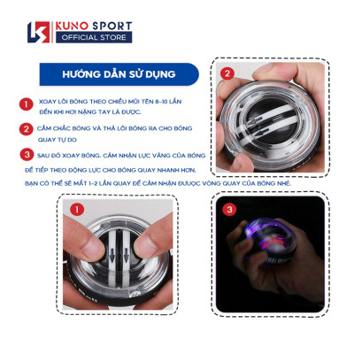 Bóng tập cổ tay GYROBALL thể dục tự khởi động, dành cho người chơi thể thể thao, người làm văn phòng xả tress, luyện tập