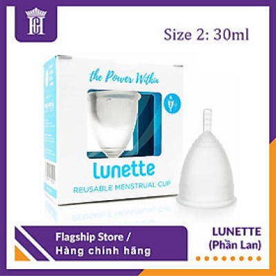Cốc Nguyệt San Lunette Trong Suốt - Vật Liệu 100% Silicon Y Tế Đạt Chứng Nhận FDA - Nguyên Tem Niêm Phong - Sản Xuất Tại Phần Lan - Hàng Chính Hãng - Lunette Menstrual Cup Clear