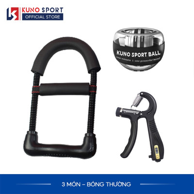 Combo 3 Món Dụng Cụ Tập Tay KUNOSPORT, Kìm Bóp Tay + Bóng Tập Cổ Tay + Lò Xo Tập Tay Chữ U