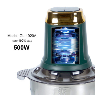 Máy xay thịt Gali GL-1920B Dung tích 2 Lít, Motor 100% bằng đồng, có 2 tốc độ xay. Hàng chính hãng chất lượng cao, bảo hành 24 tháng