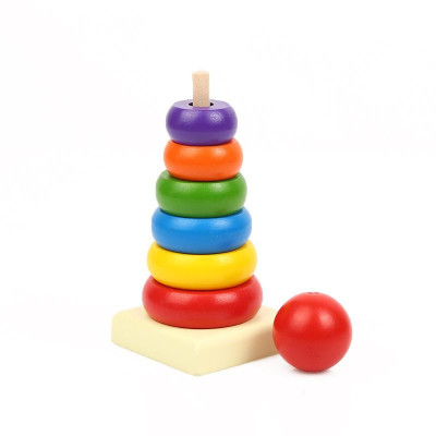 Tháp Cầu Vòng Bằng Gỗ Cho Bé Loại Nhỏ - Đồ Chơi Gỗ Thông Minh Đồ Chơi Mầm Non