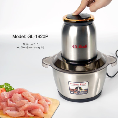 Máy xay thịt Gali GL-1920P Dung tích 2 Lít, Motor 100% bằng đồng, có 2 tốc độ xay. Hàng chính hãng chất lượng cao, bảo hành 24 tháng