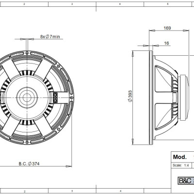 Loa Rời 4 TẤC B&C SPEAKERS 15PLB76 (1 cái) – Hàng Chính Hãng
