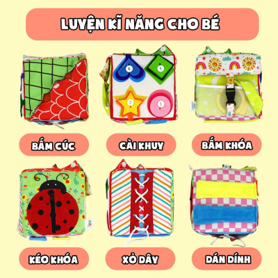 Đồ Chơi Khối Vải Luyện Kỹ Năng Kiêm Lục Lạc Cho Bé - PiPoVietnam