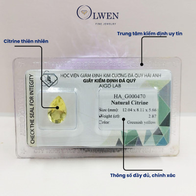 Viên đá thạch anh vàng ( citrine ) thiên nhiên  HA_G000470