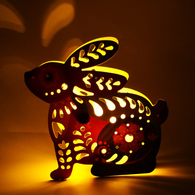 Lồng đèn trung thu Happy KiBu - Lồng đèn sáng tạo, Ánh sáng đêm trăng hình Thỏ