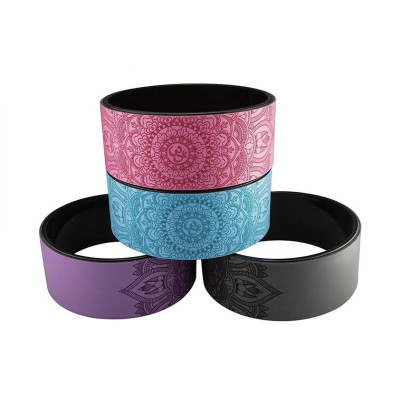 Vòng Tập Yoga PU Có In Hoa Văn ấn-tập  YOGA, Khung Nhựa ABS Bọc PU Cao Cấp, Chịu Lực Tốt, Kích Thước 33x13cm