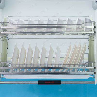 {Hàng chính hãng} Giá bát đĩa di động nâng hạ Gerari chính hãng, chất liệu Inox bóng cao cấp