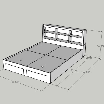 [Happy Home Furniture] FENNY, Giường ngủ -  kết hợp kệ đựng đồ ( chống ẩm cao cấp ), GNG_013, GNG_014, GNG_015, GNG_016