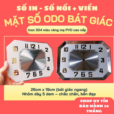 Mặt Số Đồng Hồ Treo Tường Cổ ODO Bát Giác Ngang – Số In/Số Nổi – Có Viền/Không Viền – Nhôm Dày Cao Cấp | Kankoo Clock