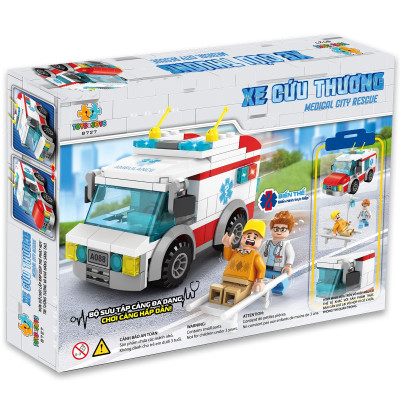Đồ Chơi Lắp Ráp Xe Cứu Thương - Medical City Rescue - Toys&Joys 8727 (173 Mảnh Ghép)