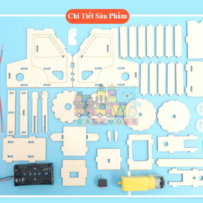 [Kèm Pin] Bộ Đồ Chơi Khoa Học Tự Làm Máy Ủi, Bộ Đồ Chơi Lắp Ghép STEM Mô Hình Máy Ủi, Bộ Đồ Chơi Gỗ Cao Cấp Khoa Học Tự Làm DIY Wood Steam