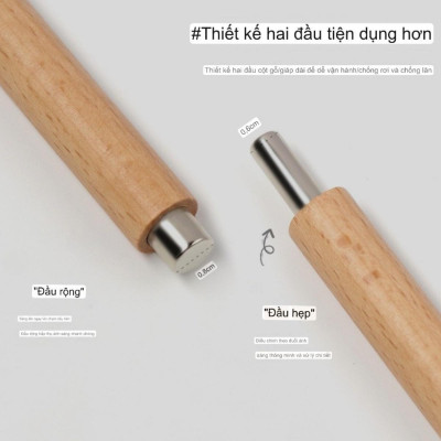 Cây Nam Châm Đẩy Mắt Mèo 2in1 Cán Gỗ Vàng Tròn 2 Đầu To Nhỏ Làm Nail Tiện Lợi, Lực Hút Mạnh, Chống Va Đập, Hút Mắt Mèo Siêu Sáng Nữ Women