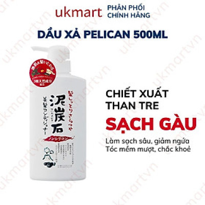 Dầu Xả Chiết Xuất Than Tre Và Bùn Núi Lửa Pelican 500ml