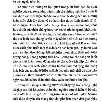 Sách - Khoa Học Thần Kinh Dành Cho Các Nhà Lãnh Đạo