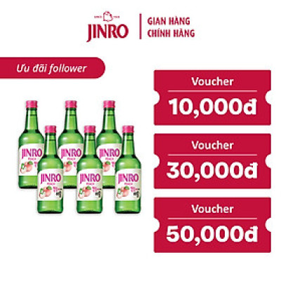 [CHÍNH HÃNG] Soju Hàn Quốc JINRO VỊ ĐÀO 360ml - Combo 6 chai