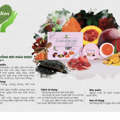 Son Dưỡng Môi Gấc Dền MẸ KEN - Ủ hồng môi thảo dược 100% thiên nhiên, dưỡng môi, dưỡng ẩm môi, giảm thâm môi NEW