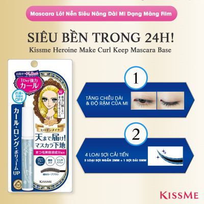 Mascara Lót Nền Chống Trôi, Nâng Dài Mi Kissme Heroine Make Curl Keep Mascara Base  (6g)