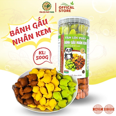 BÁNH GẤU NHÂN KEM 3 MÀU MÓN NGON TUỔI THƠ - HŨ 420G