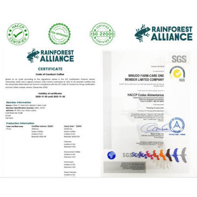 Túi 500g_Cà phê AEROCO hạt rang A5 (100% Arabica) nguyên chất 100% rang mộc hậu vị ngọt thơm quyến rũ, phù hợp pha máy và pha phin