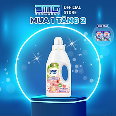 Chai nước xả vải Maxpure Hương Coco 2L - TẶNG 2 vỉ viên treo bồn cầu Evershine